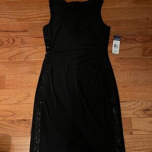 Chaps Black Sleeveless Mini Dress